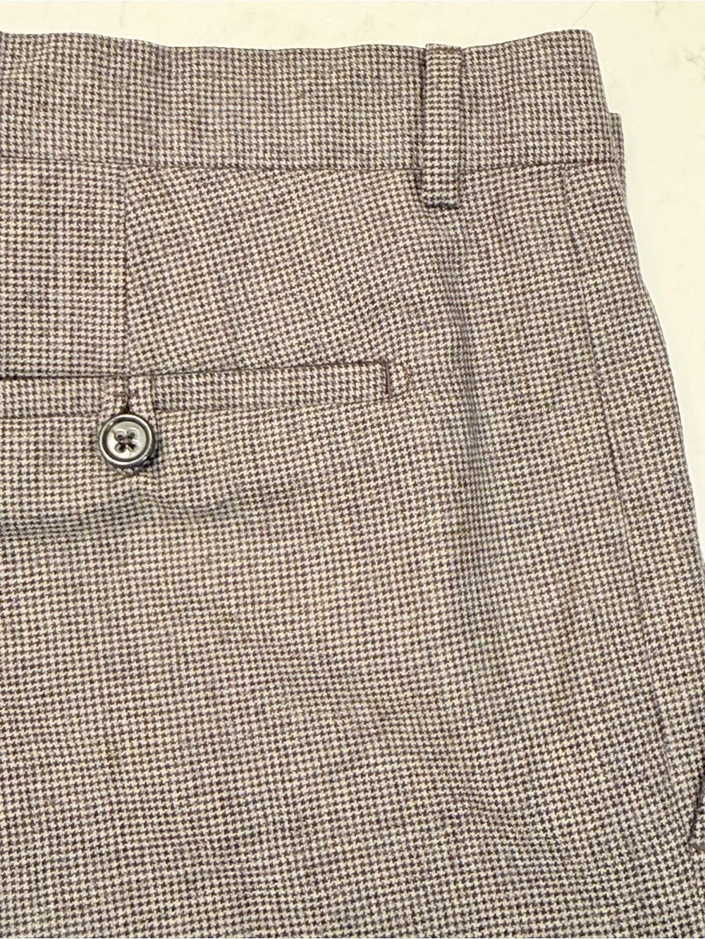 Banana Republic Men's 100% Wool Dress Pants 34/34 Brown Houndstooth